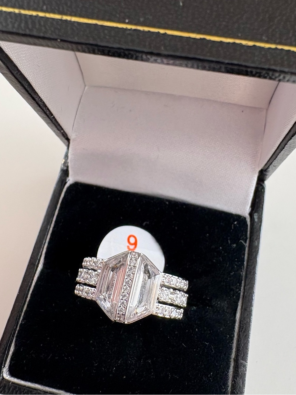 Bomb Party Split Then Stayed Together Ring RG88690 Diamond CZ Rhodium Plating